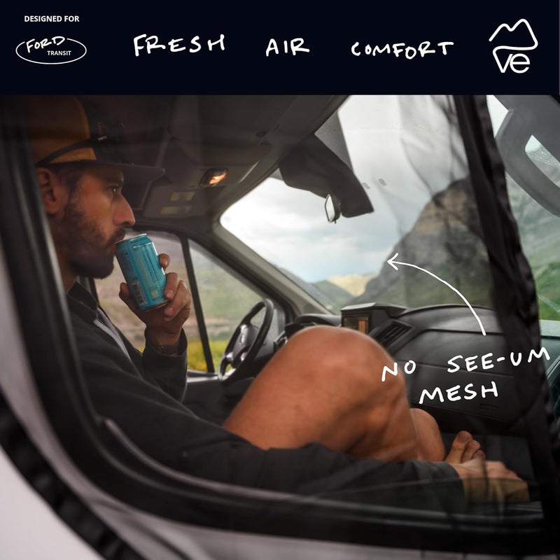 VanEssential Front Door Bug Screens (Pair) Designed for Ford Transit - Image 2